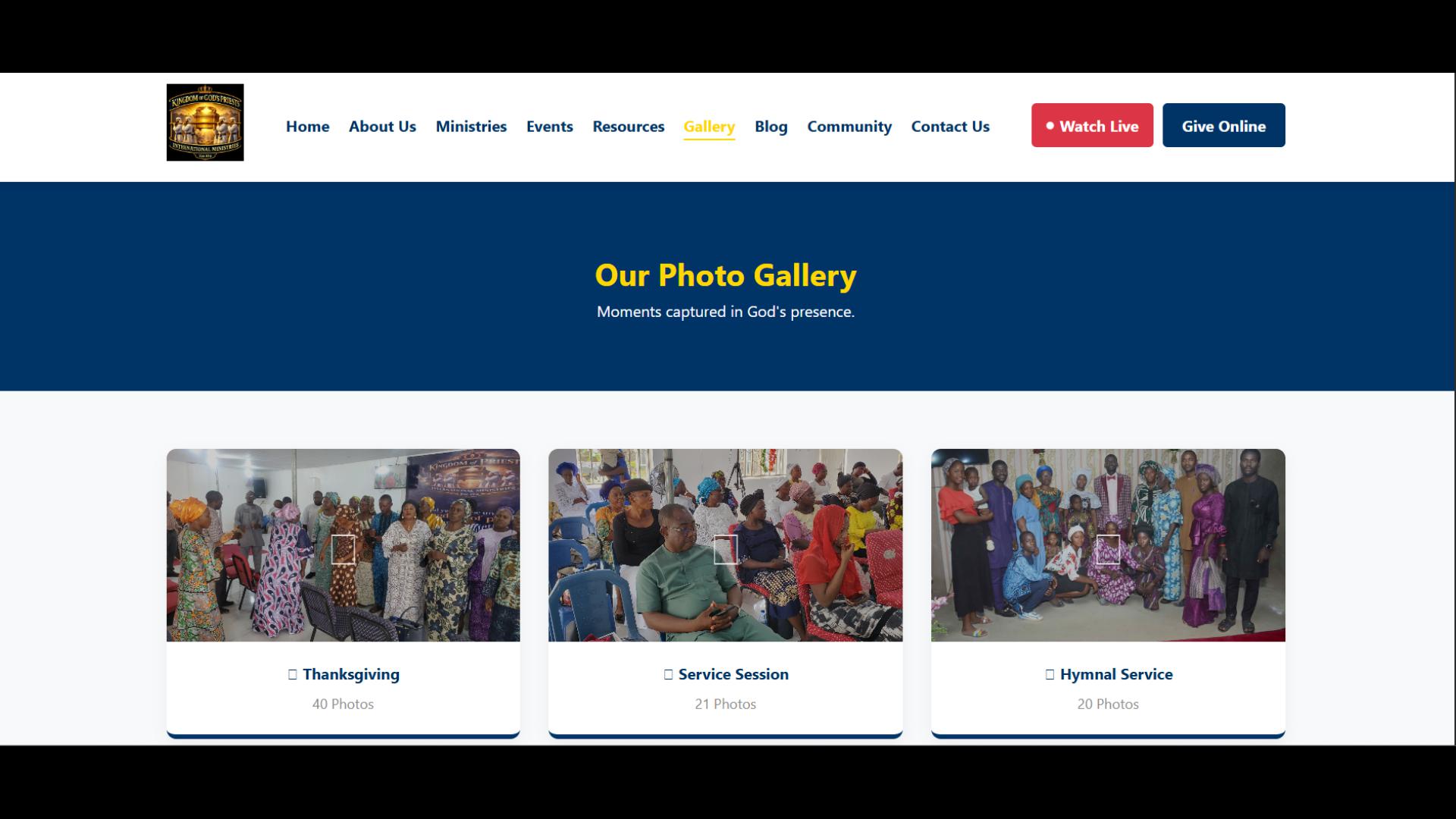 KOPIM church and ministry platform website